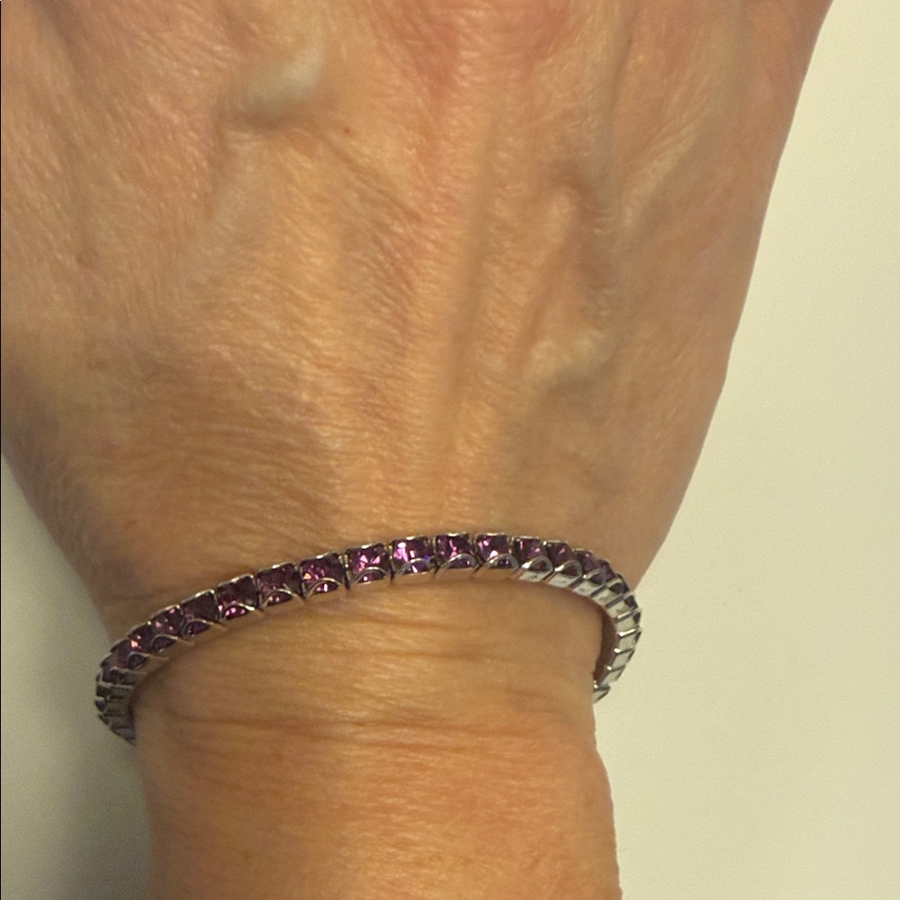 Touchstone Crystal Purple Stretch Bracelet